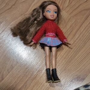 Fashion Doll in Red Sweater and Plaid Skirt Yasmin Bts Bratz